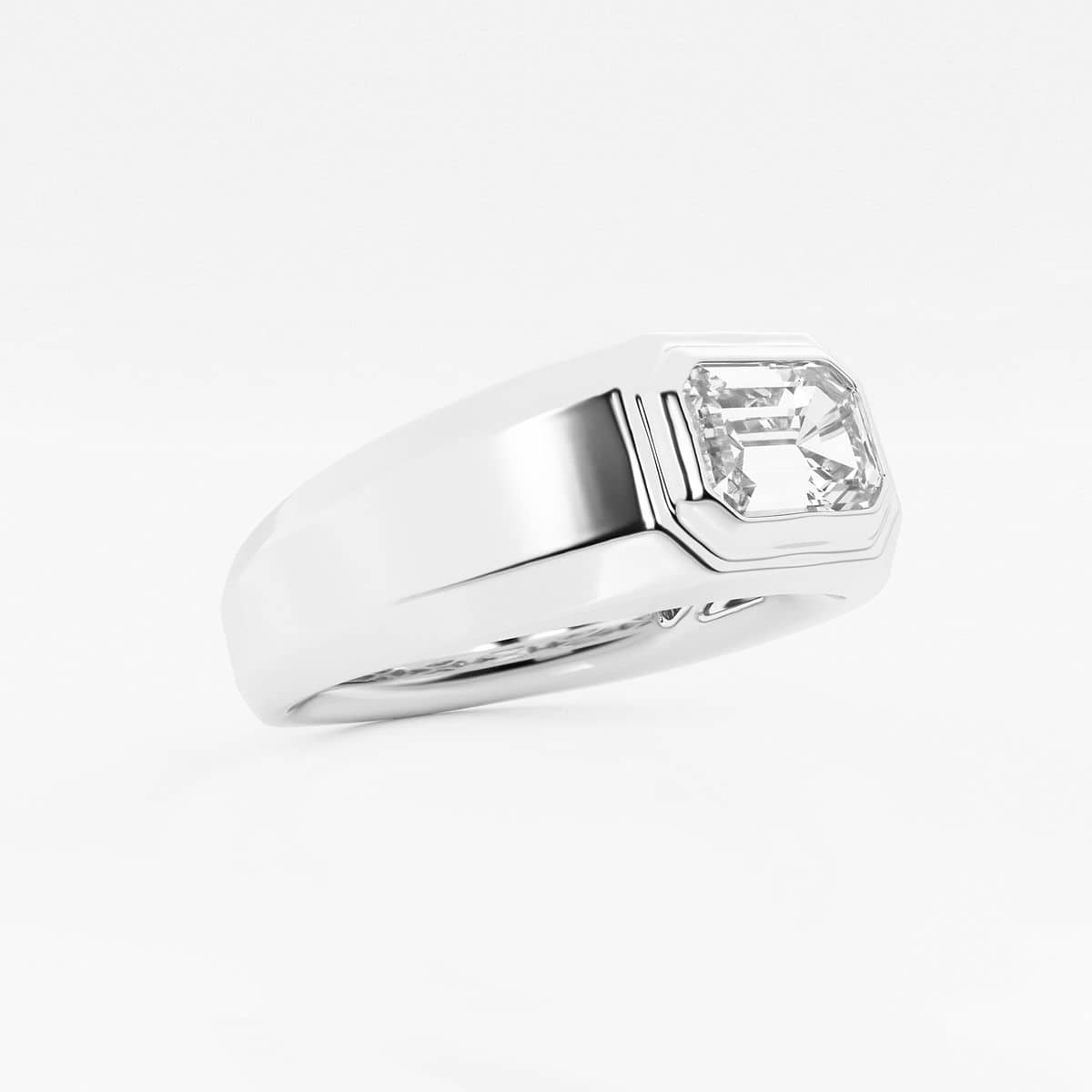 Additional Image 1 for  2 ctw Emerald Lab Grown Diamond Polished Solitaire Ring