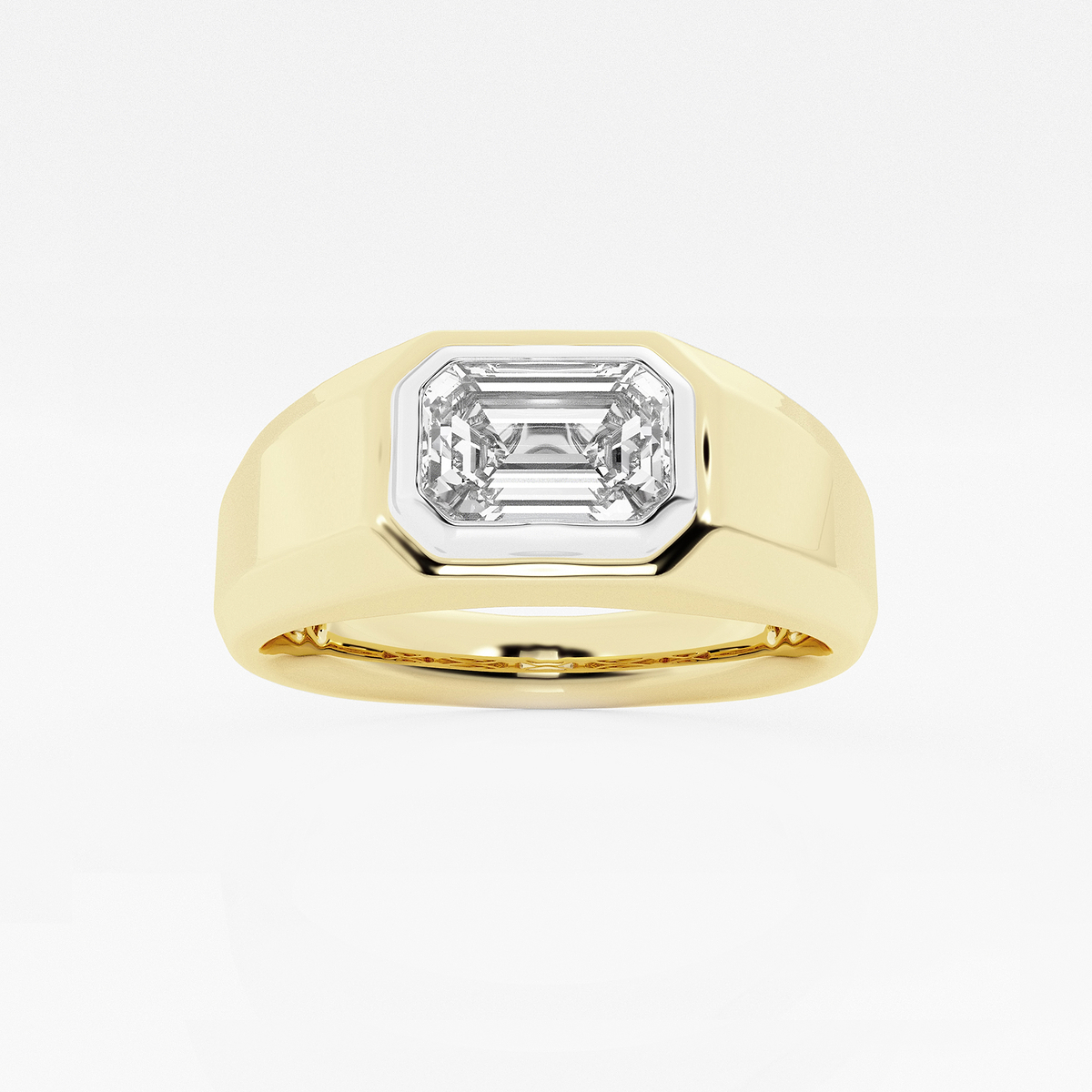 2 ctw Emerald Lab Grown Diamond Polished Solitaire Ring