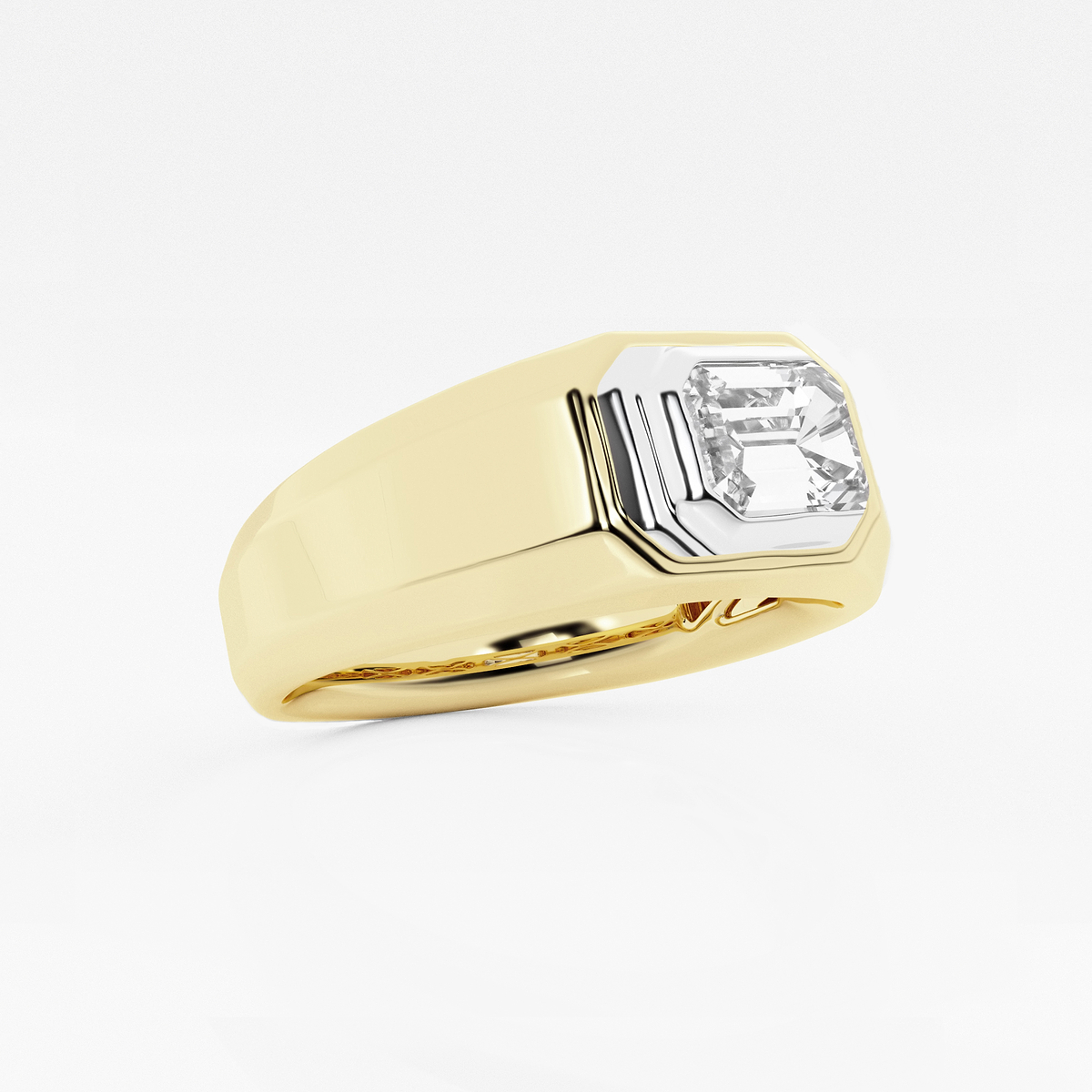 Additional Image 1 for  2 ctw Emerald Lab Grown Diamond Polished Solitaire Ring