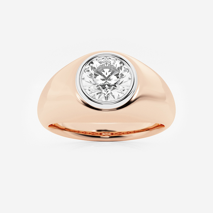 Round Solitaire Ring - 2 ctw Round Lab Grown Diamond Polished Solitaire Ring