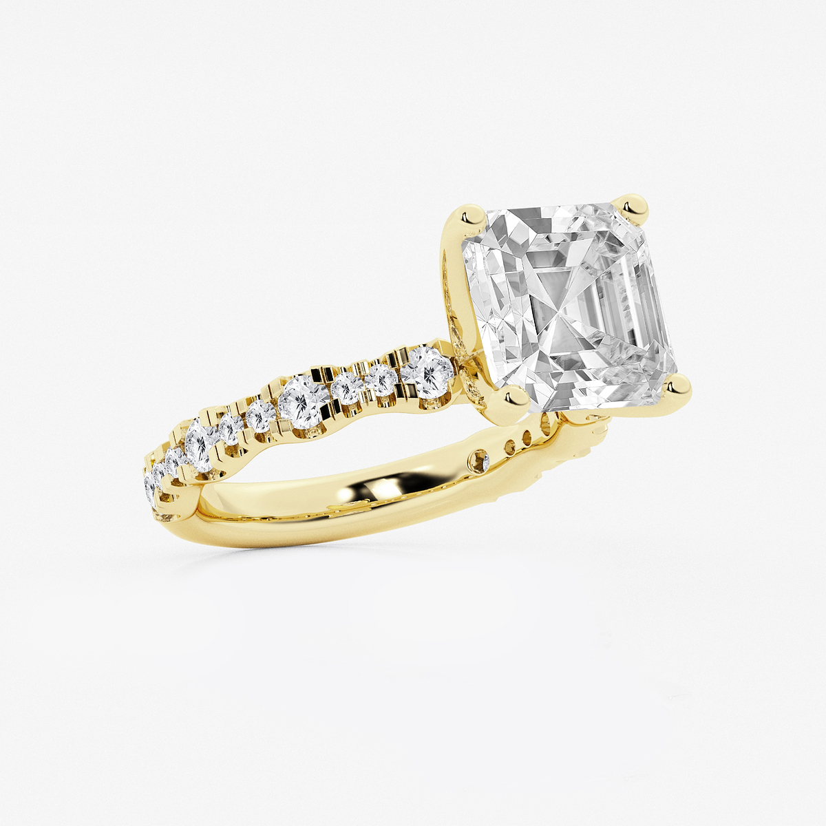 Additional Image 1 for  6 3/4 ctw Asscher Lab Grown Diamond Station Engagement Ring