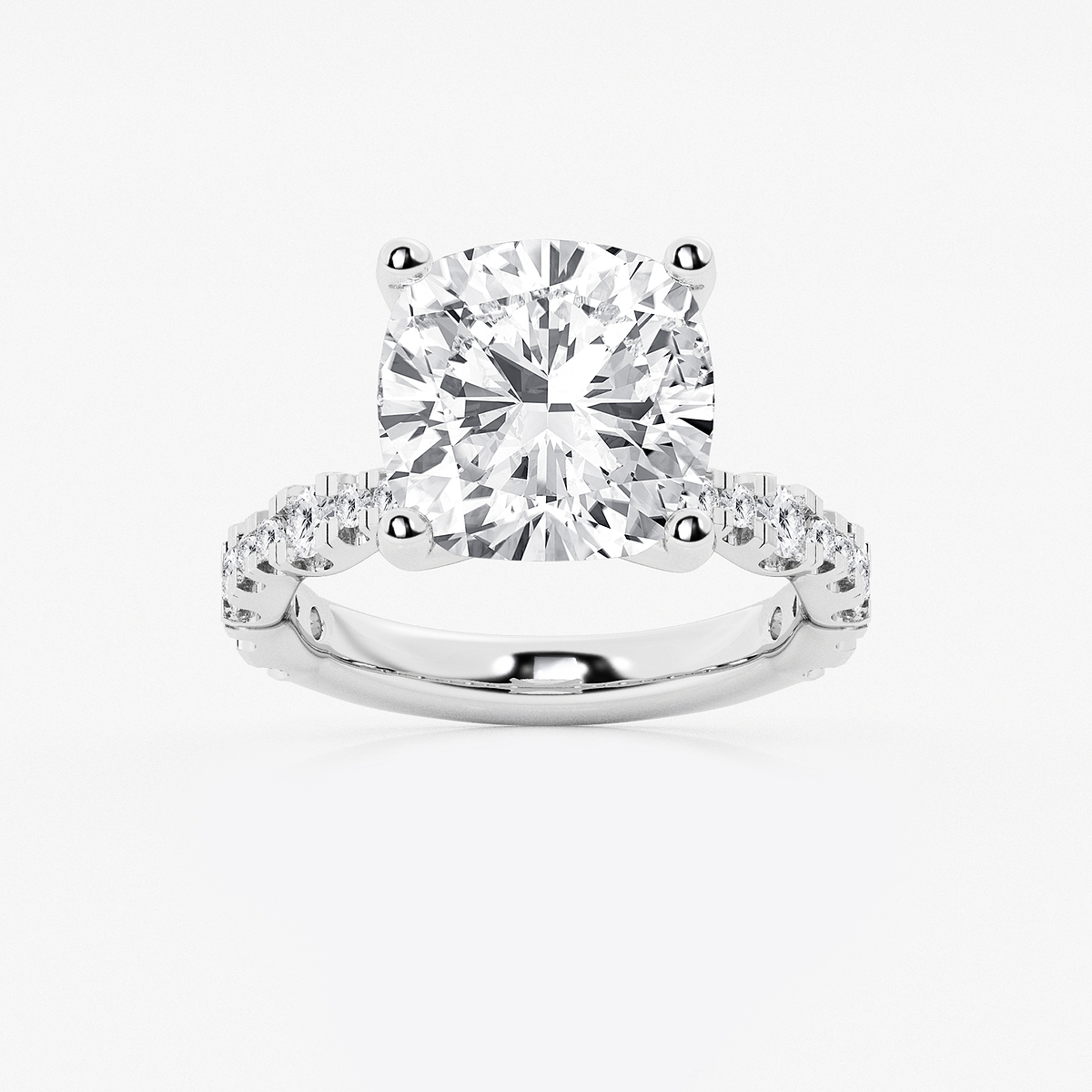8 3/4 ctw Cushion Lab Grown Diamond Station Engagement Ring