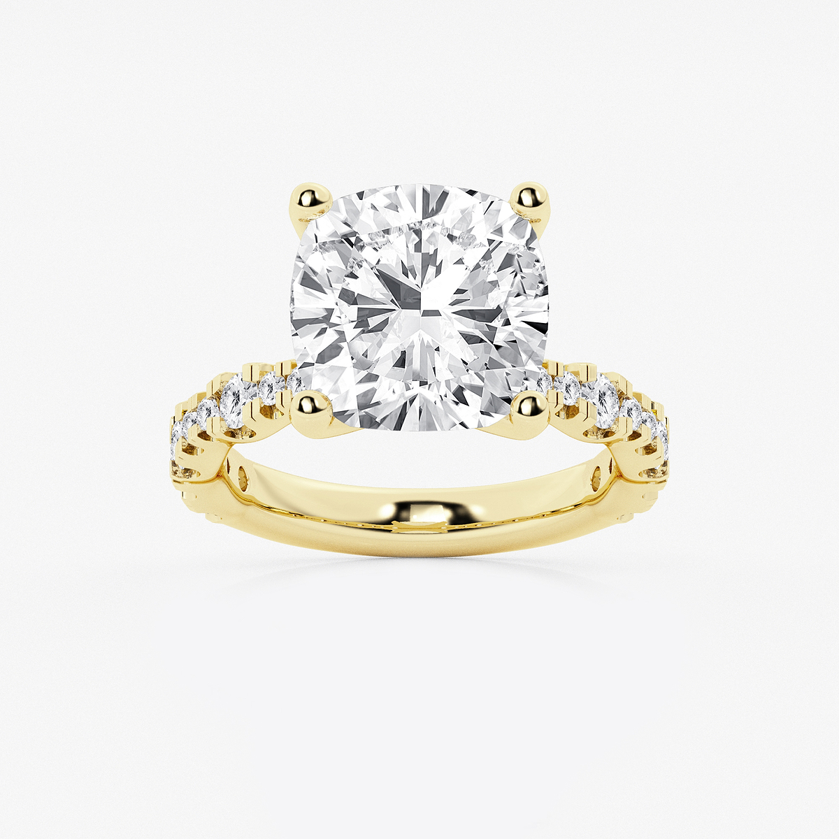 8 3/4 ctw Cushion Lab Grown Diamond Station Engagement Ring