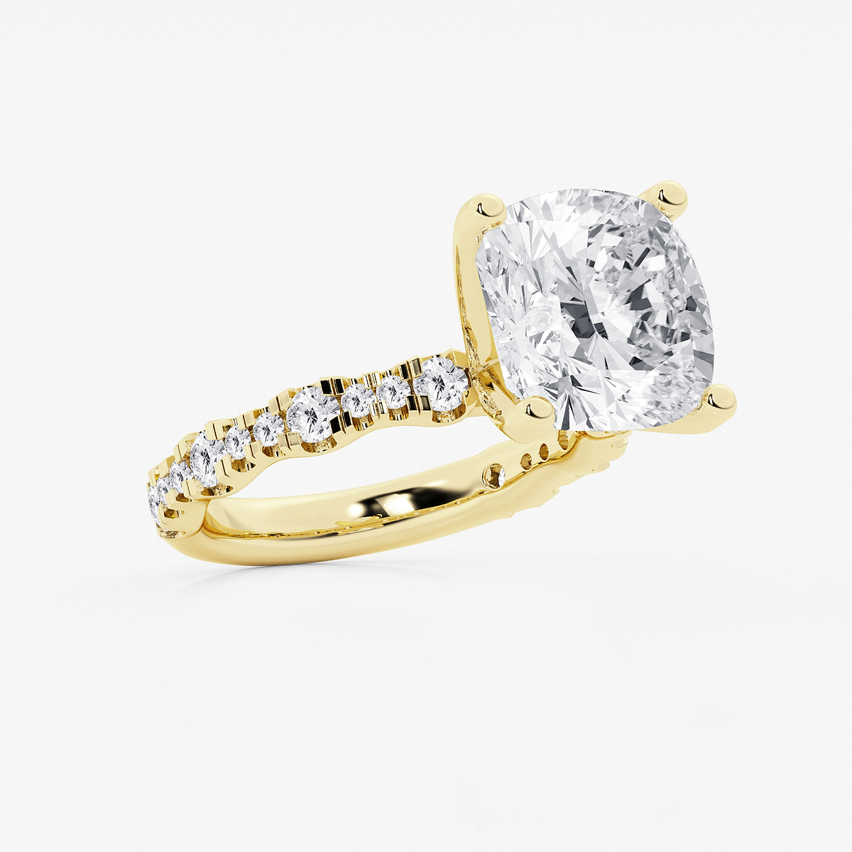 Additional Image 1 for  8 3/4 ctw Cushion Lab Grown Diamond Station Engagement Ring