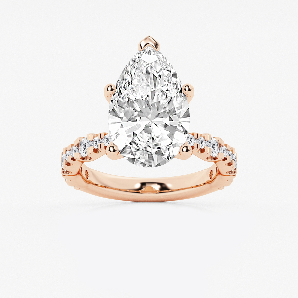 6 3/4 ctw Pear Lab Grown Diamond Station Engagement Ring
