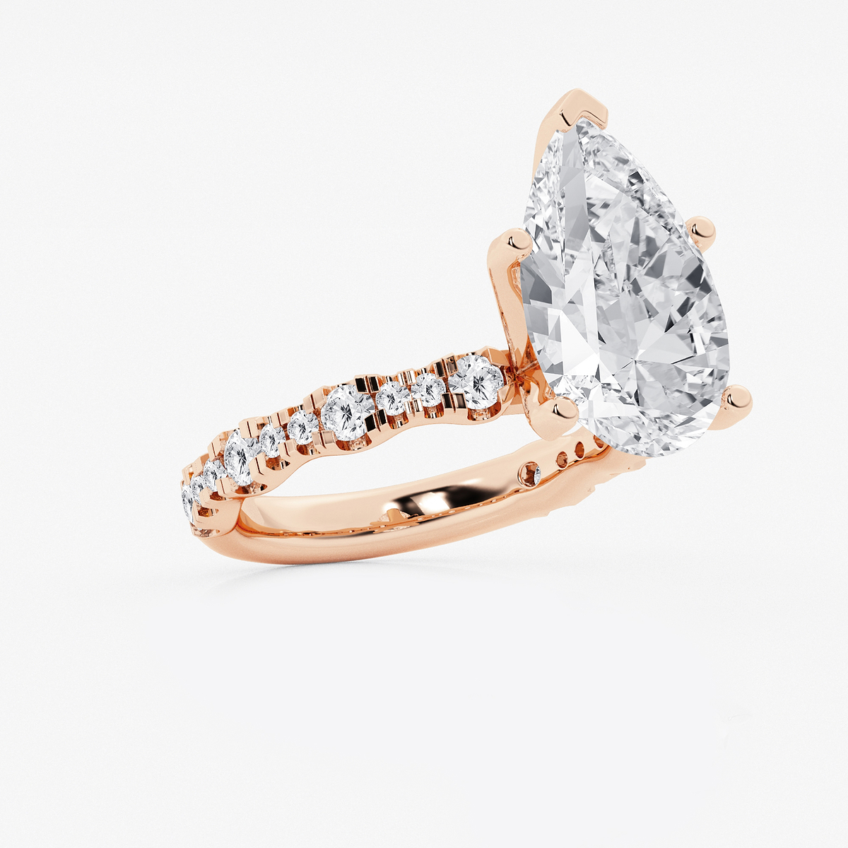 Additional Image 1 for  6 3/4 ctw Pear Lab Grown Diamond Station Engagement Ring