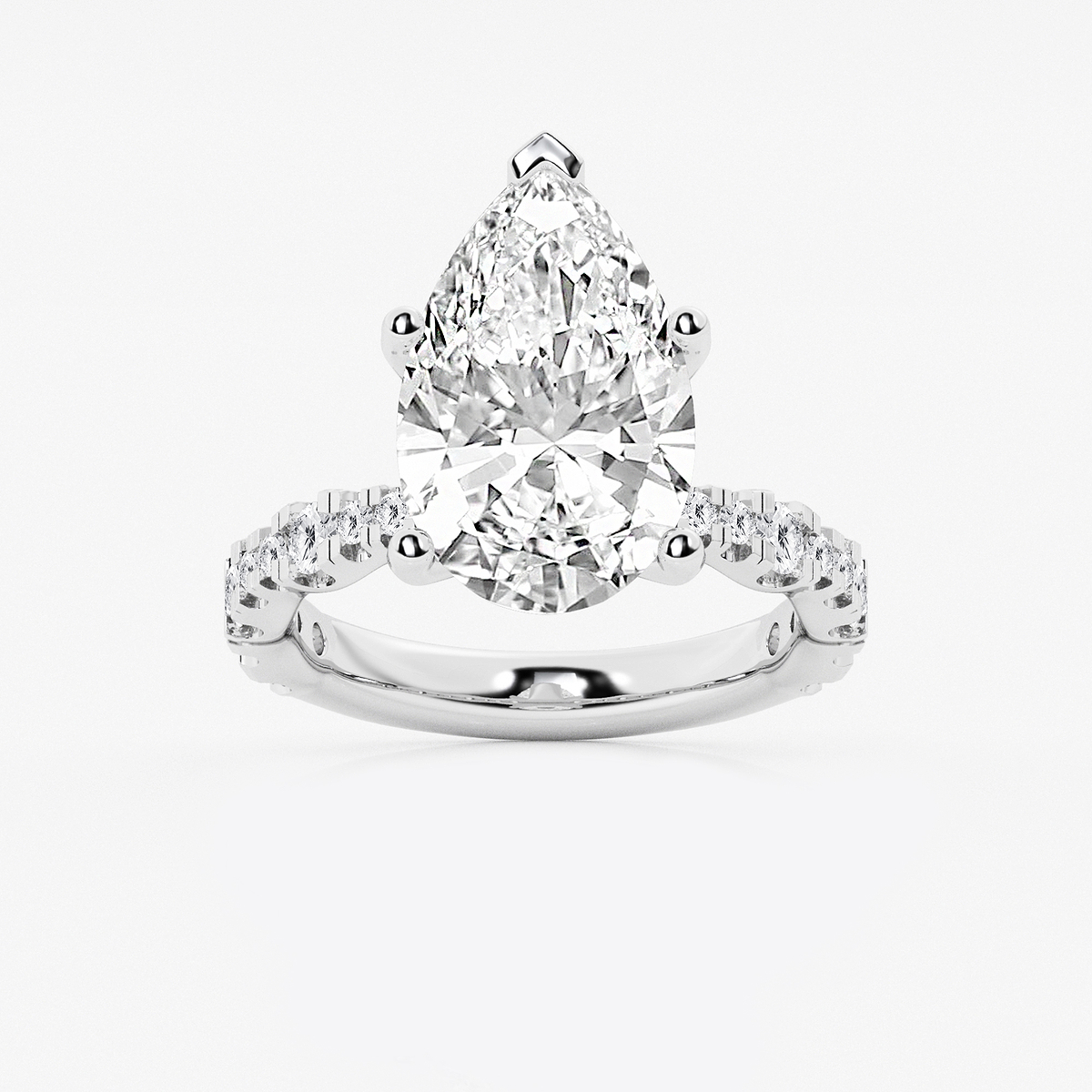 6 3/4 ctw Pear Lab Grown Diamond Station Engagement Ring