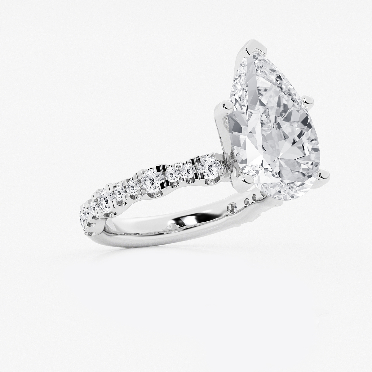 Additional Image 1 for  6 3/4 ctw Pear Lab Grown Diamond Station Engagement Ring