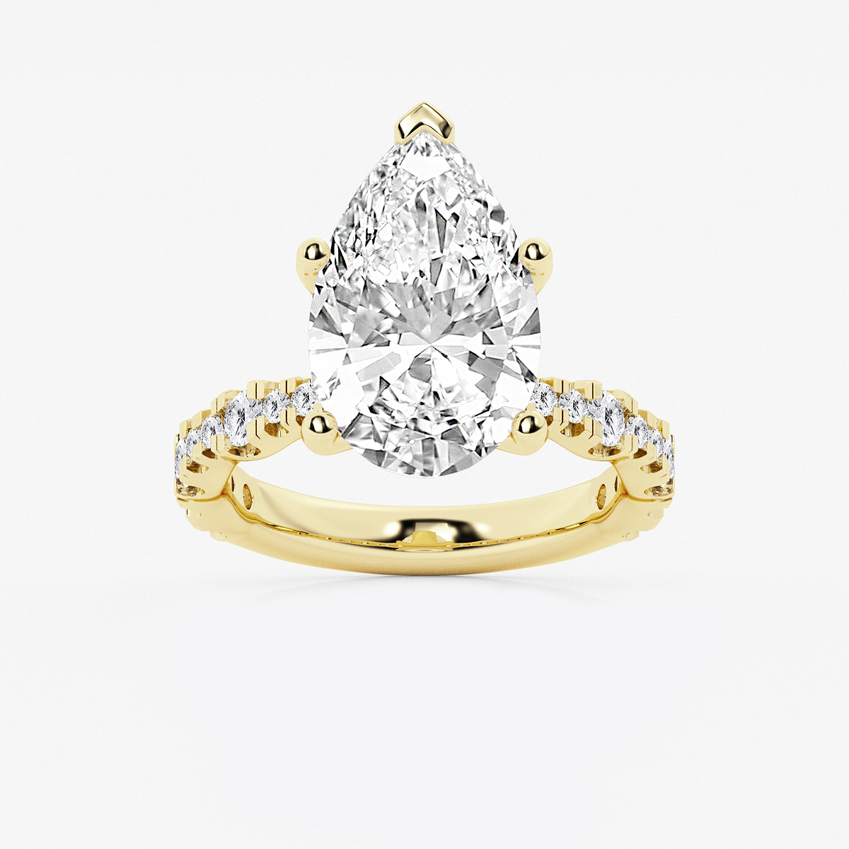 6 3/4 ctw Pear Lab Grown Diamond Station Engagement Ring