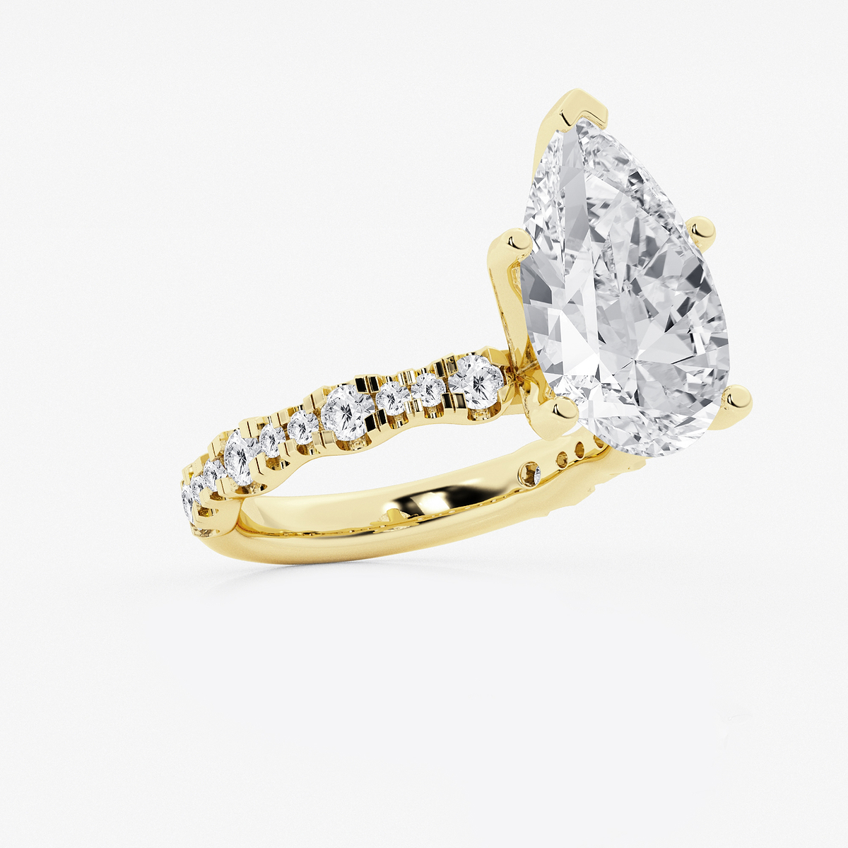 Additional Image 1 for  6 3/4 ctw Pear Lab Grown Diamond Station Engagement Ring