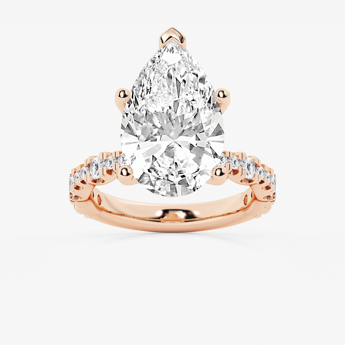 8 3/4 ctw Pear Lab Grown Diamond Station Engagement Ring