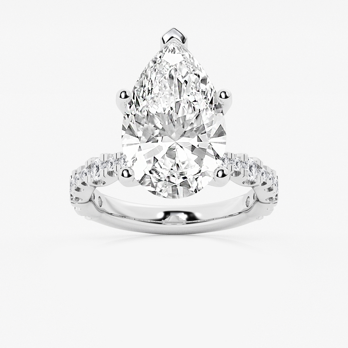8 3/4 ctw Pear Lab Grown Diamond Station Engagement Ring