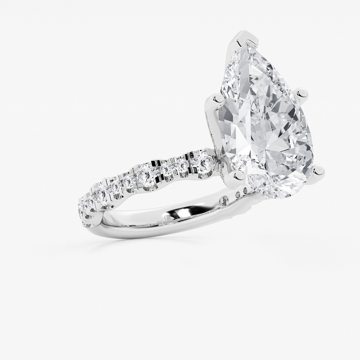 Additional Image 1 for  8 3/4 ctw Pear Lab Grown Diamond Station Engagement Ring