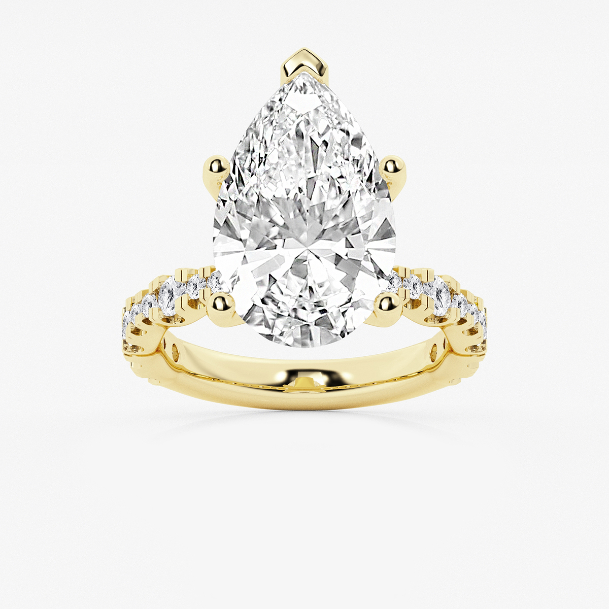 8 3/4 ctw Pear Lab Grown Diamond Station Engagement Ring