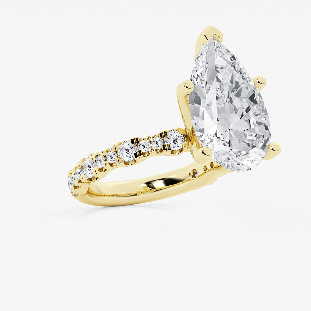 Additional Image 1 for  8 3/4 ctw Pear Lab Grown Diamond Station Engagement Ring