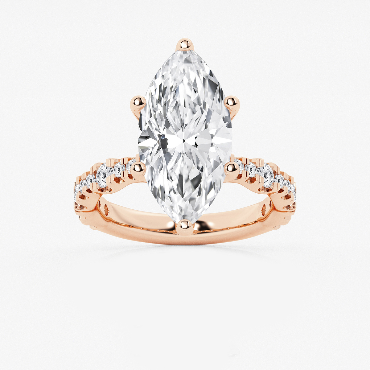6 3/4 ctw Marquise Lab Grown Diamond Station Engagement Ring