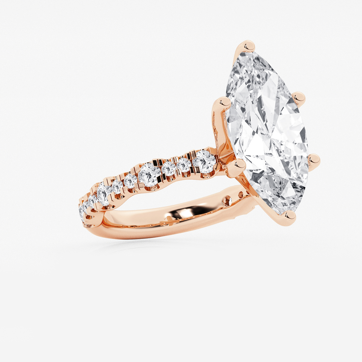 Additional Image 1 for  6 3/4 ctw Marquise Lab Grown Diamond Station Engagement Ring