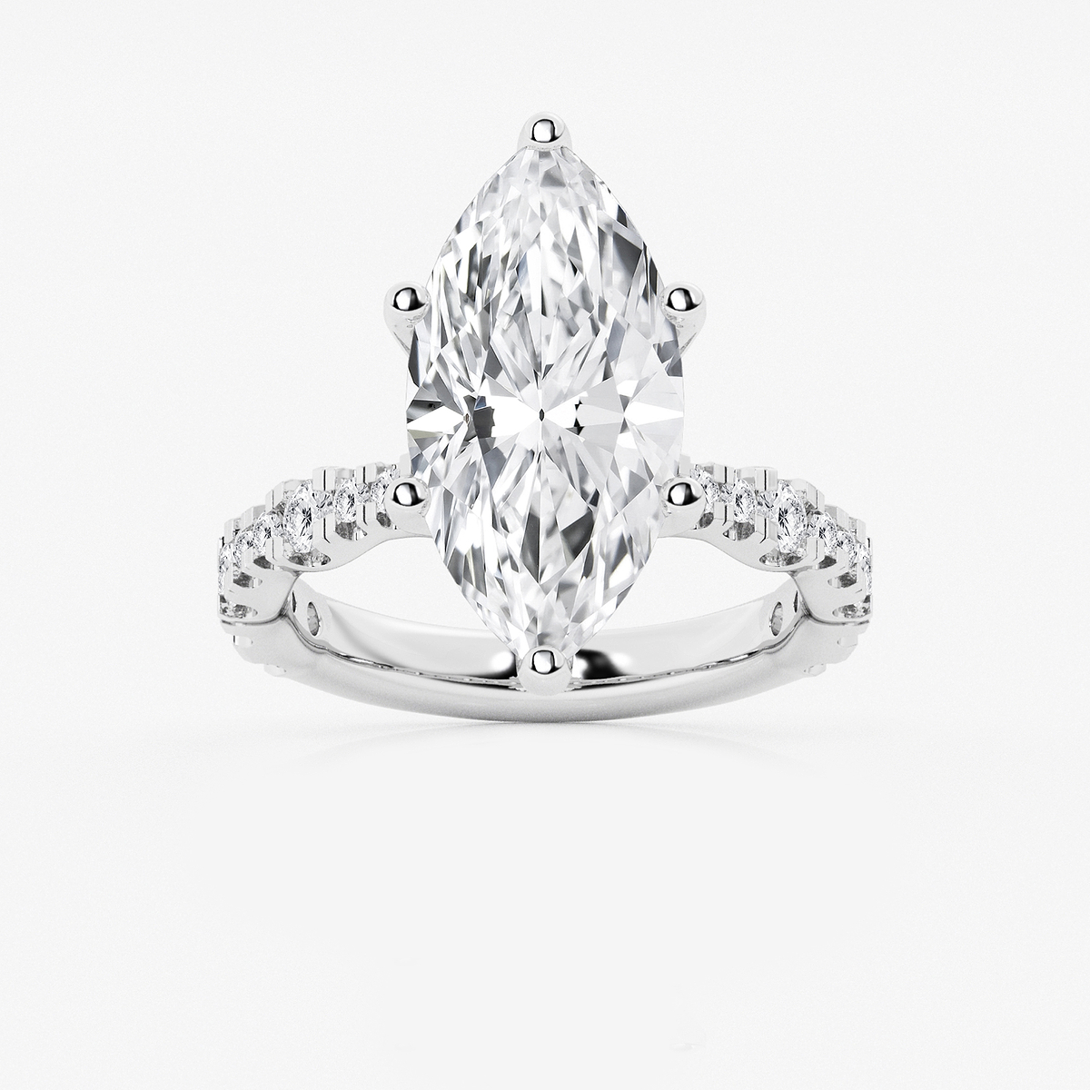 6 3/4 ctw Marquise Lab Grown Diamond Station Engagement Ring