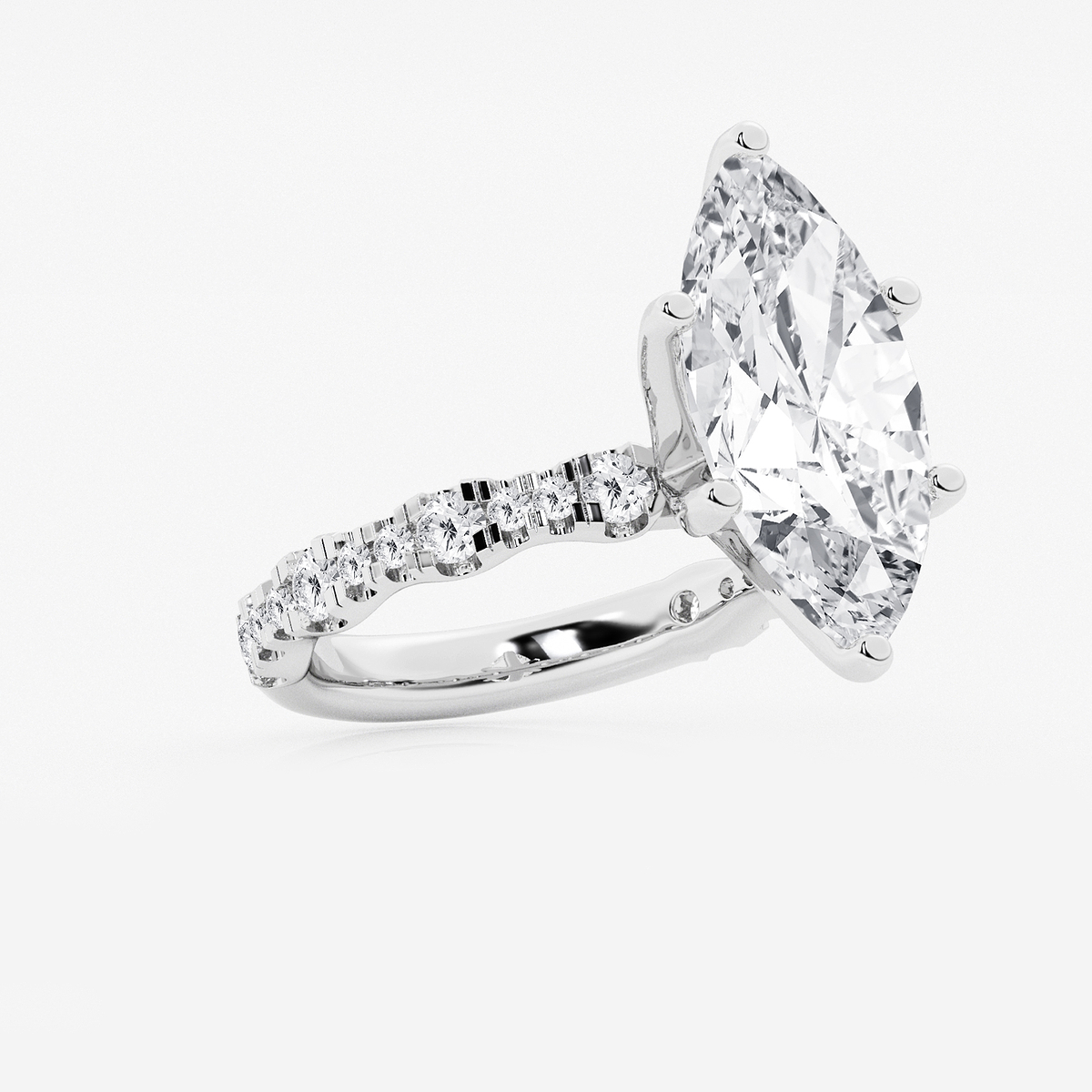 Additional Image 1 for  6 3/4 ctw Marquise Lab Grown Diamond Station Engagement Ring