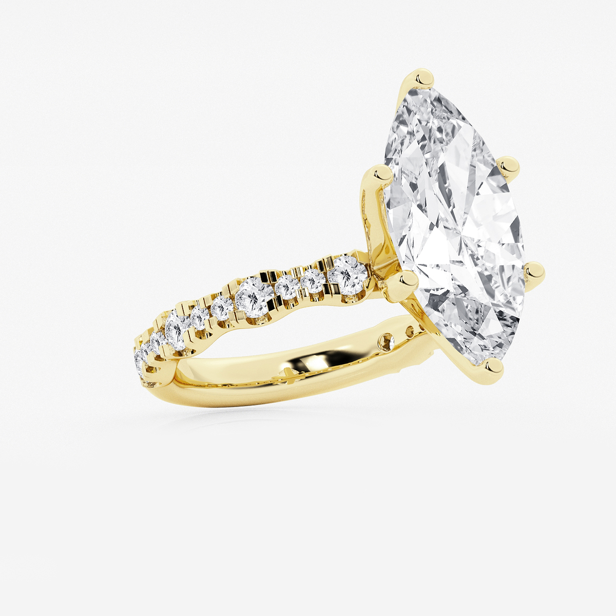 Additional Image 1 for  6 3/4 ctw Marquise Lab Grown Diamond Station Engagement Ring