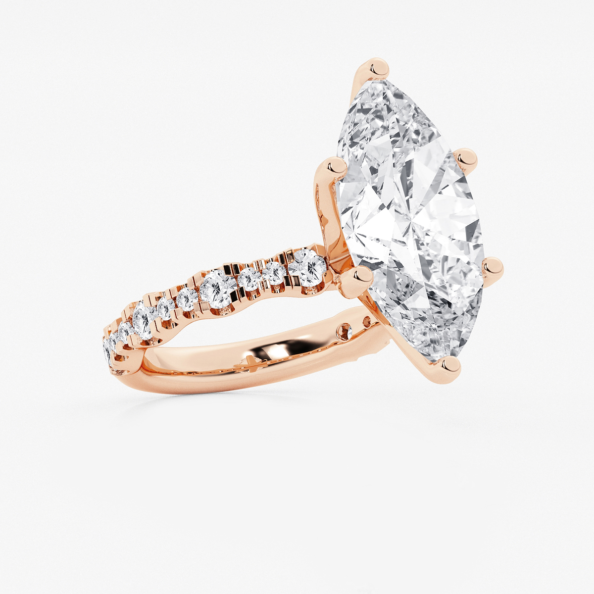 Additional Image 1 for  8 3/4 ctw Marquise Lab Grown Diamond Station Engagement Ring