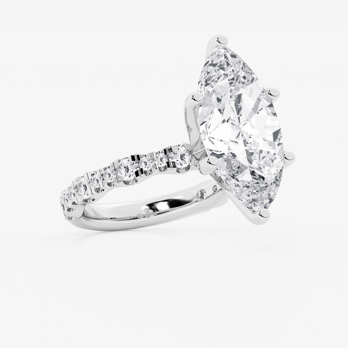 Additional Image 1 for  8 3/4 ctw Marquise Lab Grown Diamond Station Engagement Ring