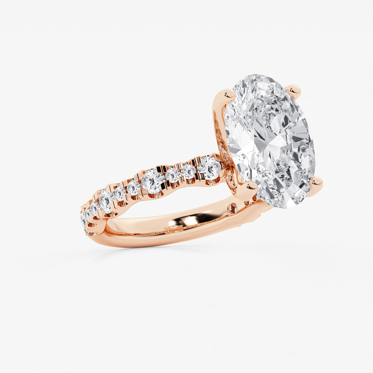 Additional Image 1 for  6 3/4 ctw Oval Lab Grown Diamond Station Engagement Ring