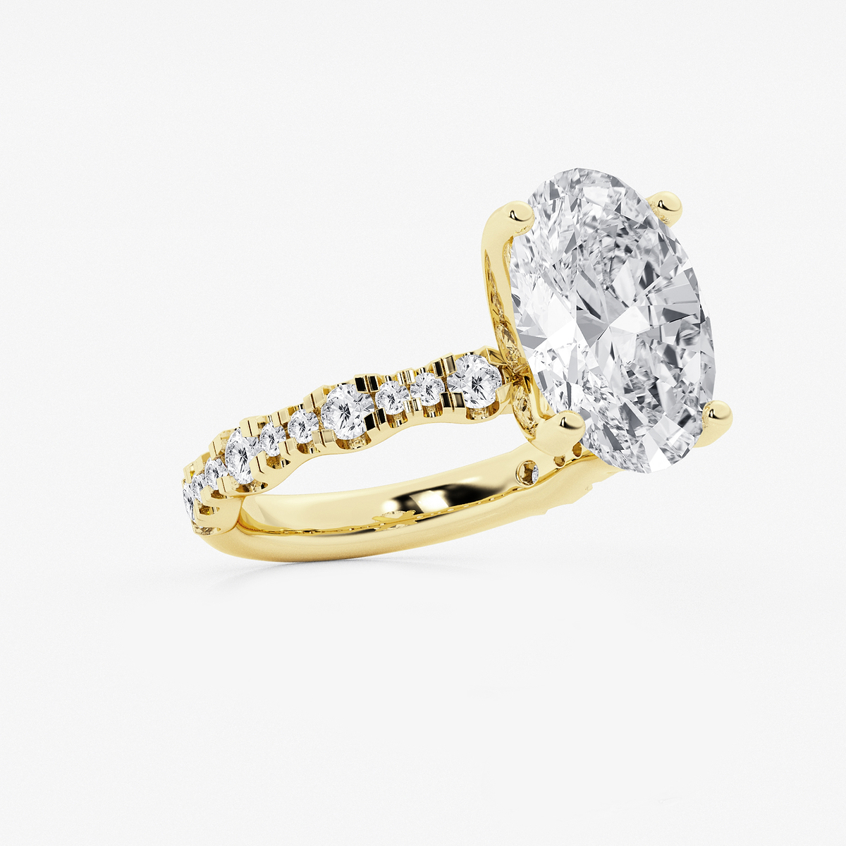 Additional Image 1 for  6 3/4 ctw Oval Lab Grown Diamond Station Engagement Ring
