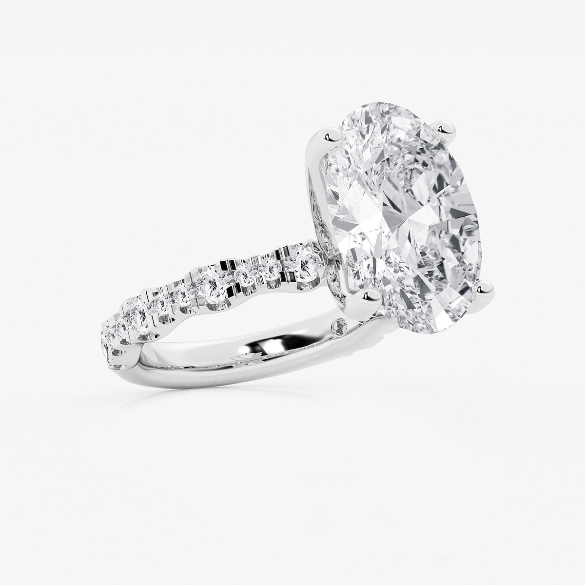 Additional Image 1 for  8 3/4 ctw Oval Lab Grown Diamond Station Engagement Ring