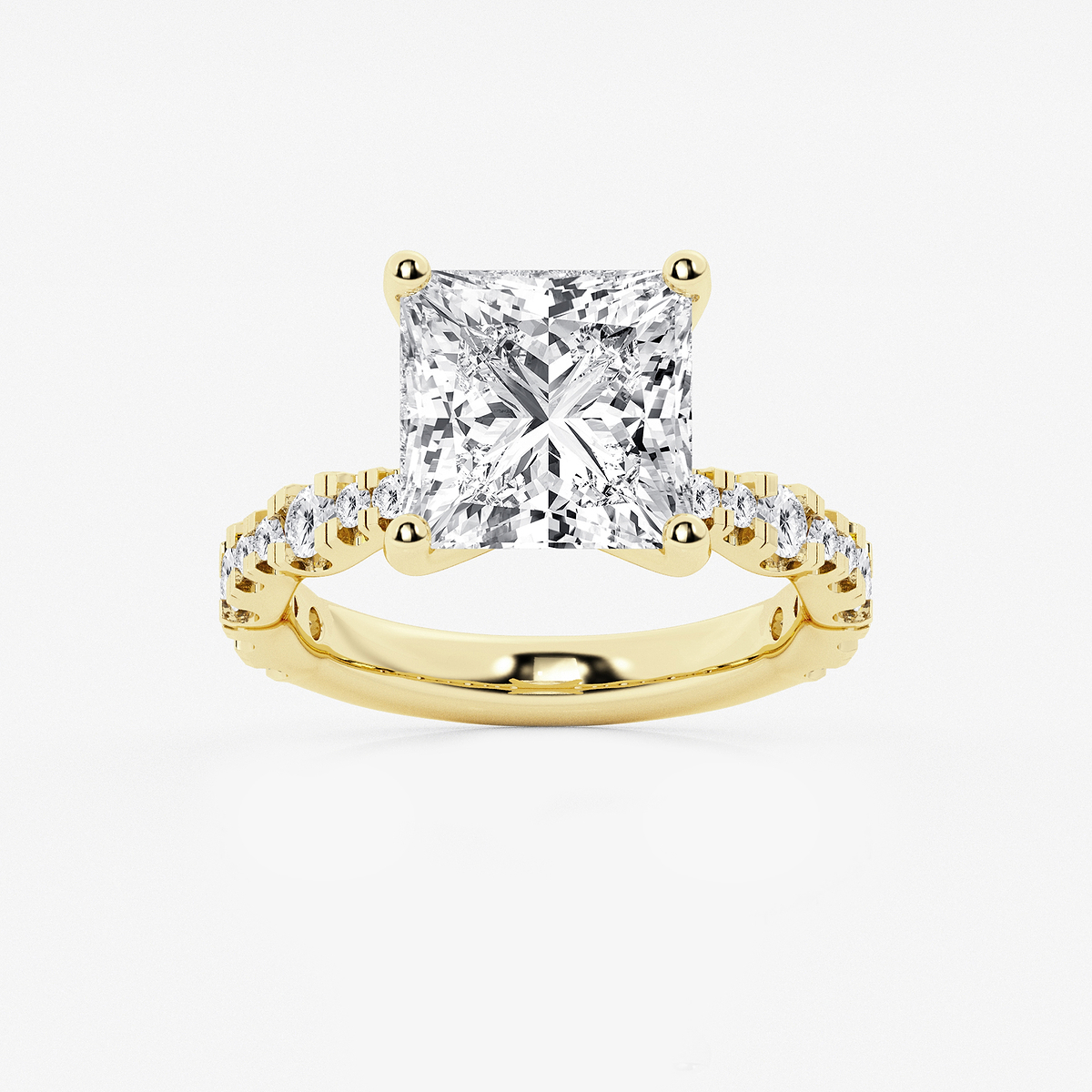 6 3/4 ctw Princess Lab Grown Diamond Station Engagement Ring
