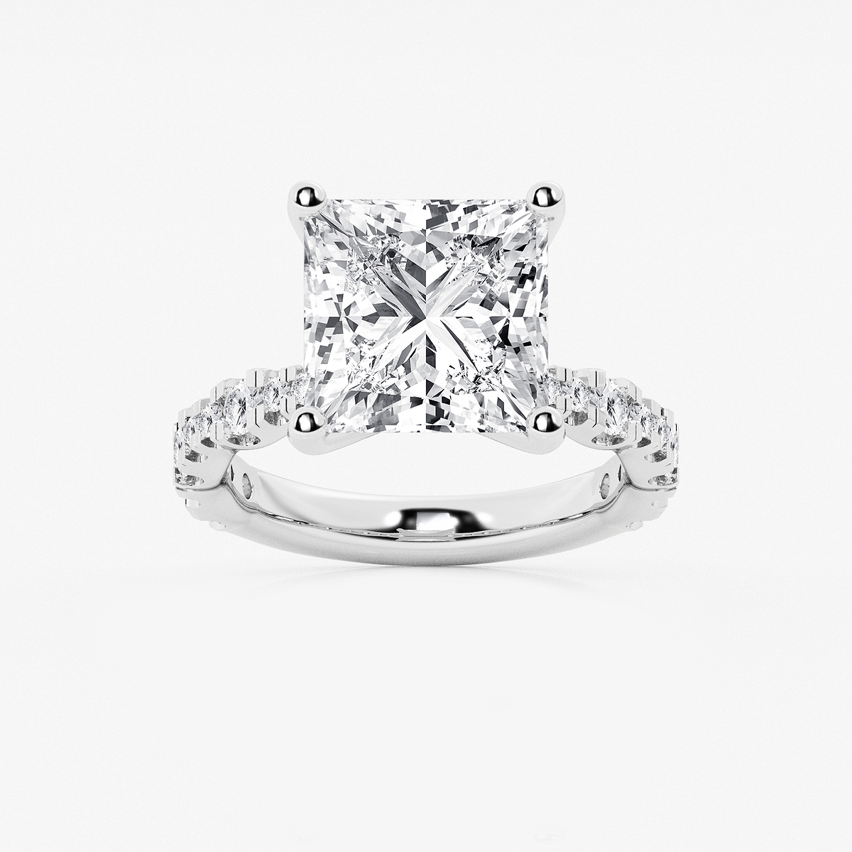 8 3/4 ctw Princess Lab Grown Diamond Station Engagement Ring