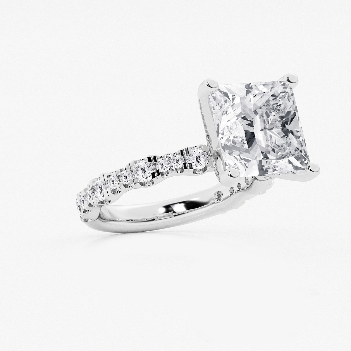 Additional Image 1 for  8 3/4 ctw Princess Lab Grown Diamond Station Engagement Ring