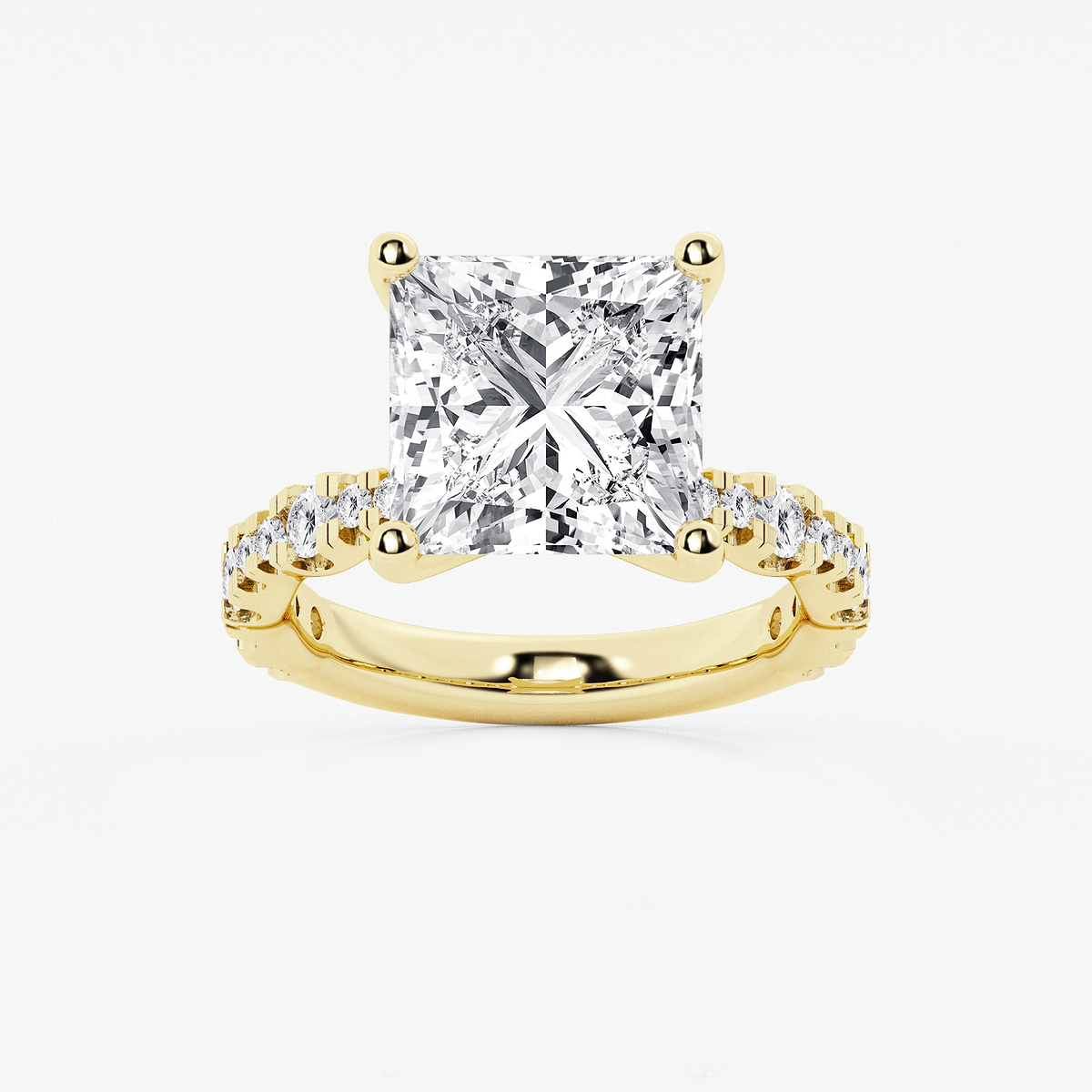 8 3/4 ctw Princess Lab Grown Diamond Station Engagement Ring