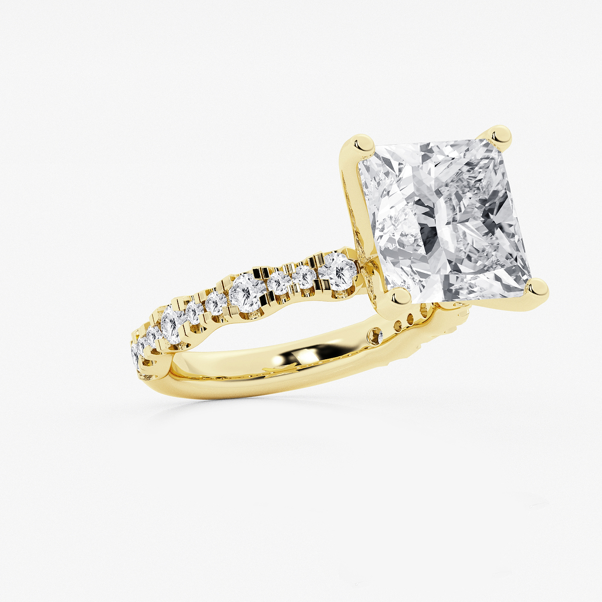 Additional Image 1 for  8 3/4 ctw Princess Lab Grown Diamond Station Engagement Ring