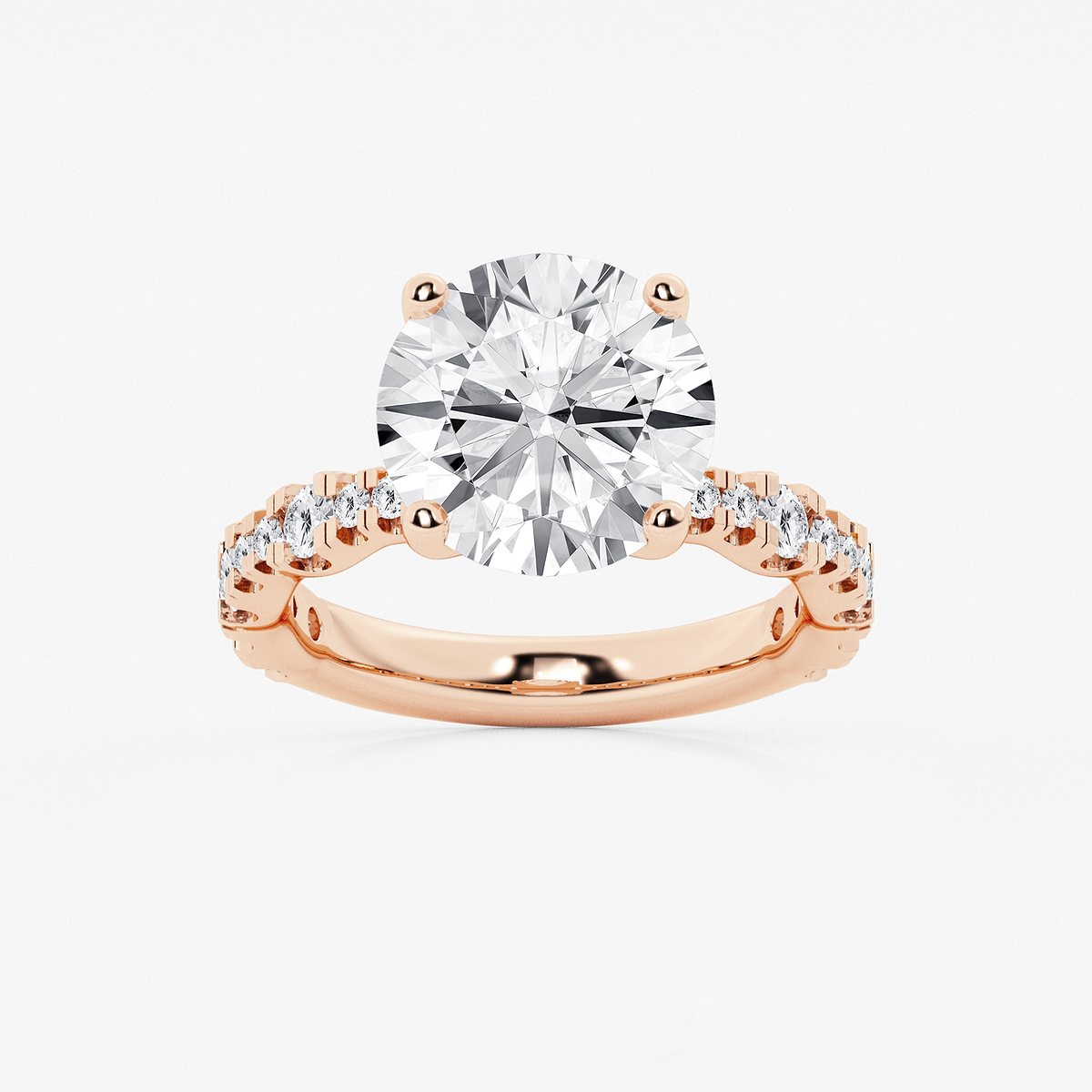 6 3/4 ctw Round Lab Grown Diamond Station Engagement Ring
