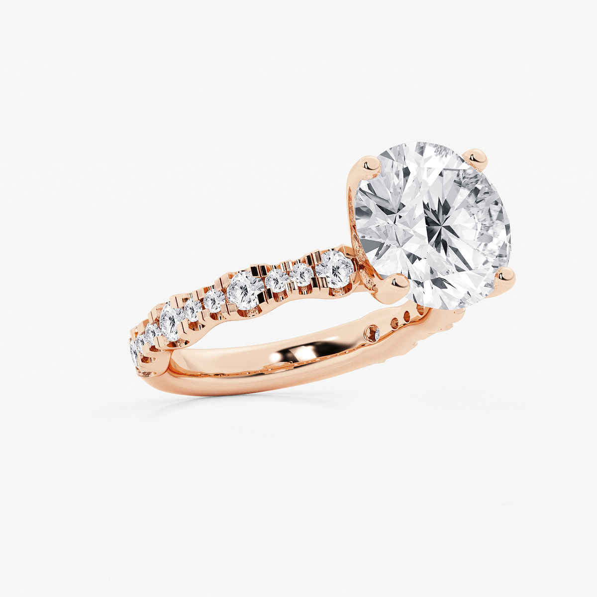 Additional Image 1 for  6 3/4 ctw Round Lab Grown Diamond Station Engagement Ring