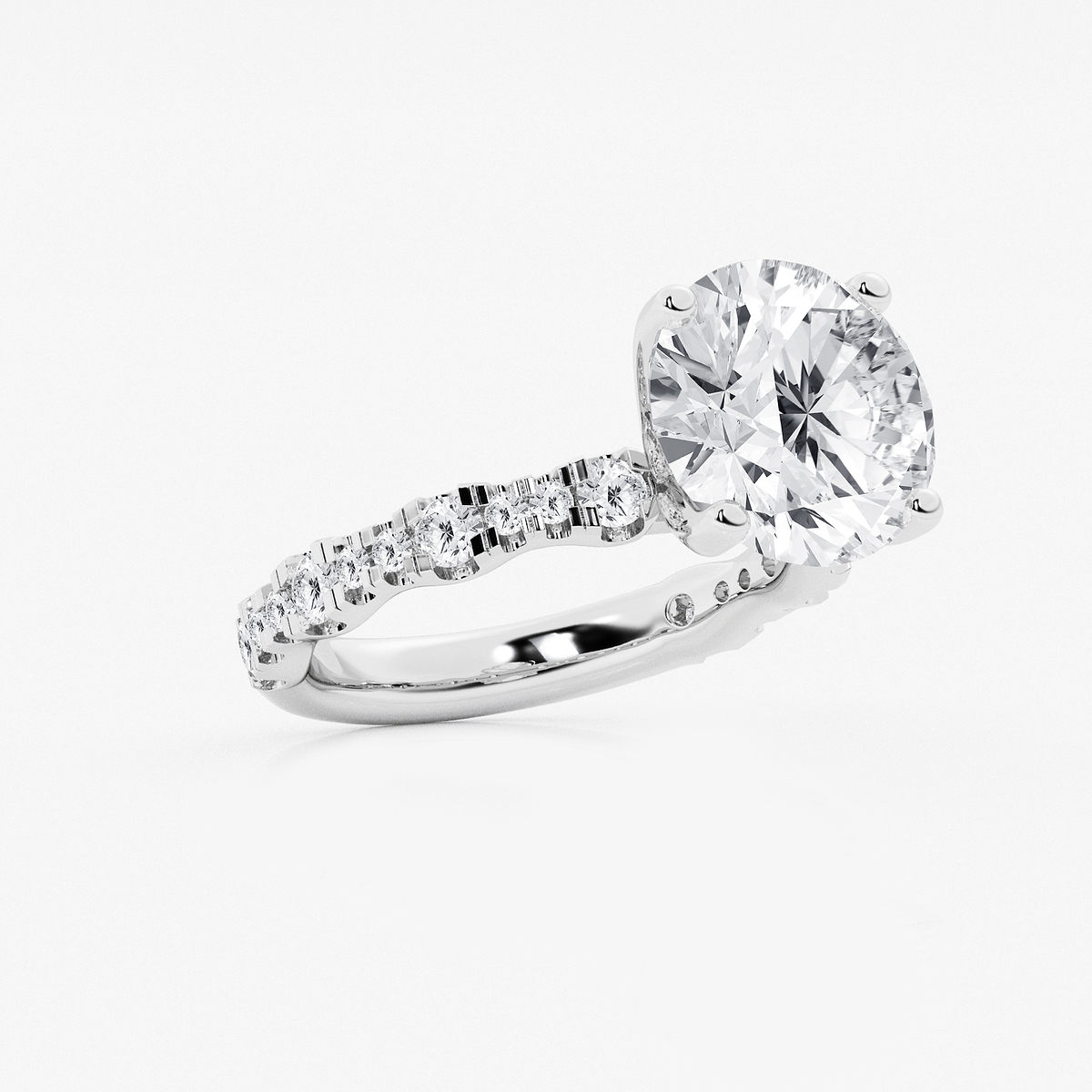 Additional Image 1 for  6 3/4 ctw Round Lab Grown Diamond Station Engagement Ring