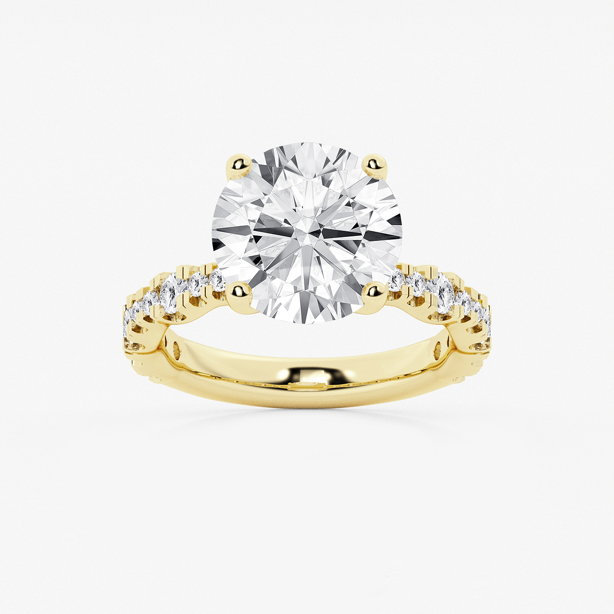 6 3/4 ctw Round Lab Grown Diamond Station Engagement Ring