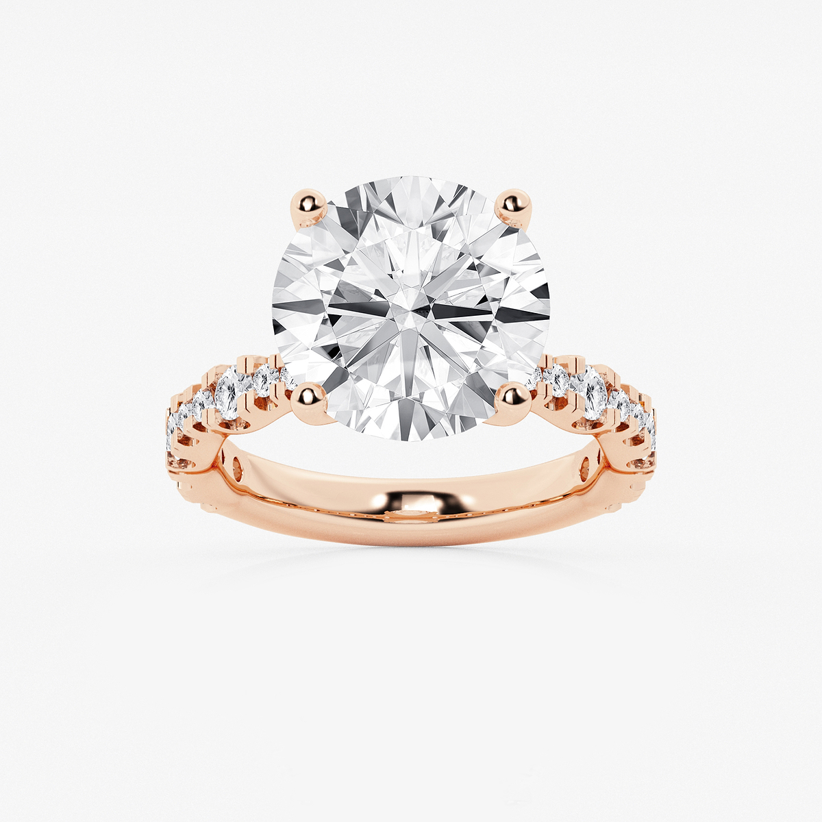 8 3/4 ctw Round Lab Grown Diamond Station Engagement Ring