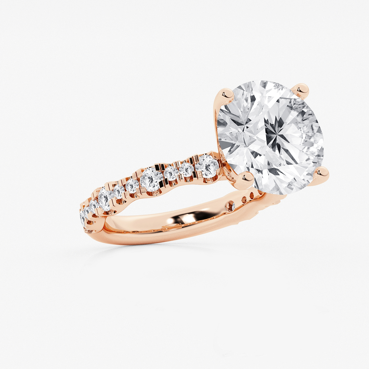 Additional Image 1 for  8 3/4 ctw Round Lab Grown Diamond Station Engagement Ring