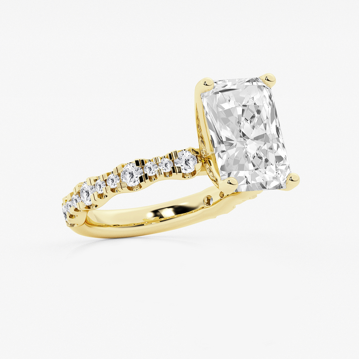 Additional Image 1 for  6 3/4 ctw Radiant Lab Grown Diamond Station Engagement Ring