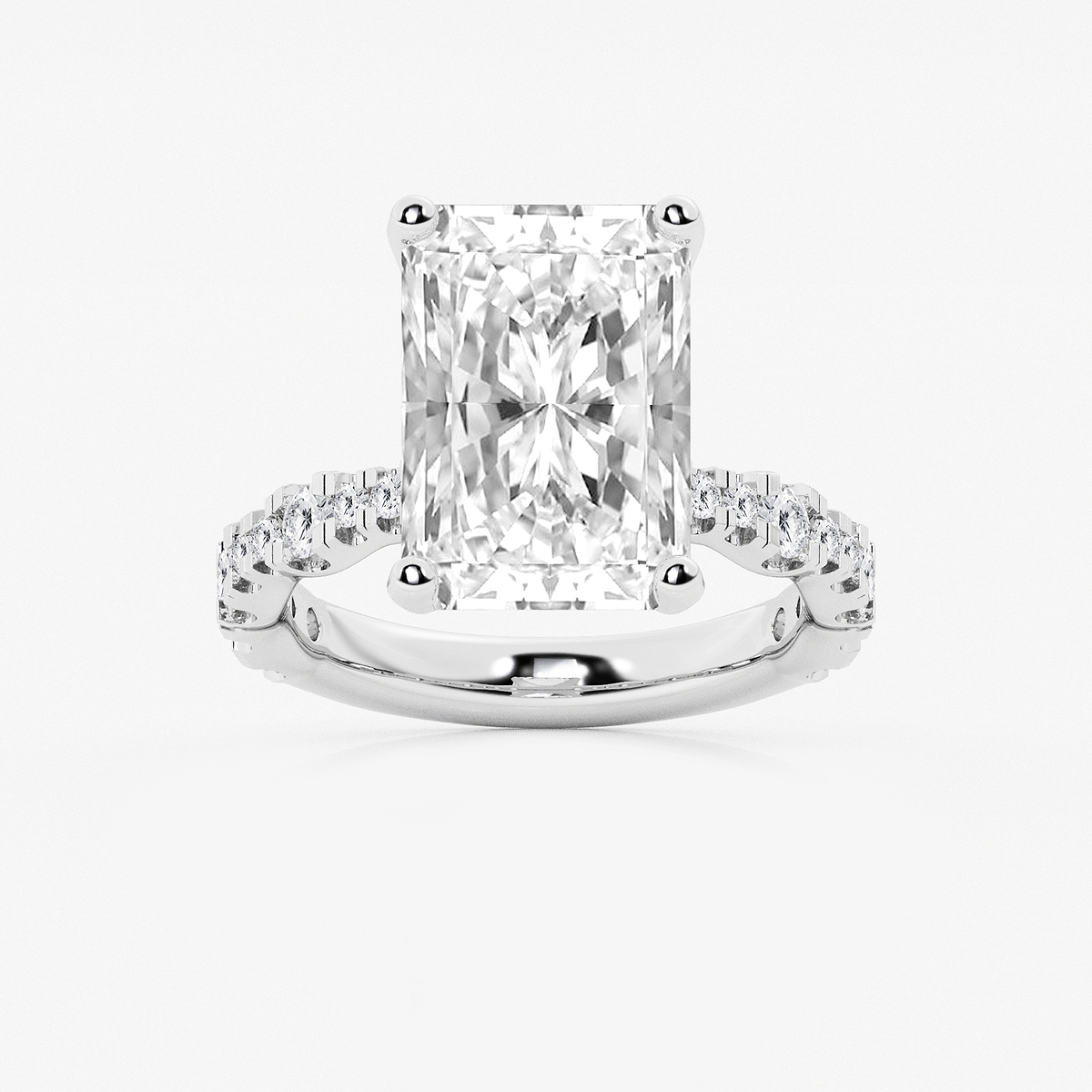 8 3/4 ctw Radiant Lab Grown Diamond Station Engagement Ring