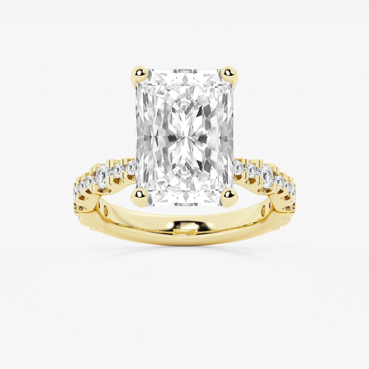 8 3/4 ctw Radiant Lab Grown Diamond Station Engagement Ring