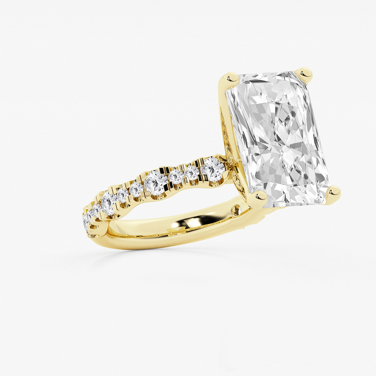 Additional Image 1 for  8 3/4 ctw Radiant Lab Grown Diamond Station Engagement Ring