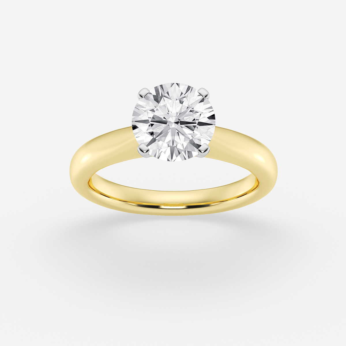 1 1/2 ctw Round Lab Grown Diamond Cathedral Solitaire Engagement Ring