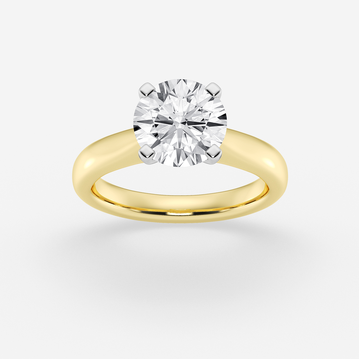 2 ctw Round Lab Grown Diamond Cathedral Solitaire Engagement Ring