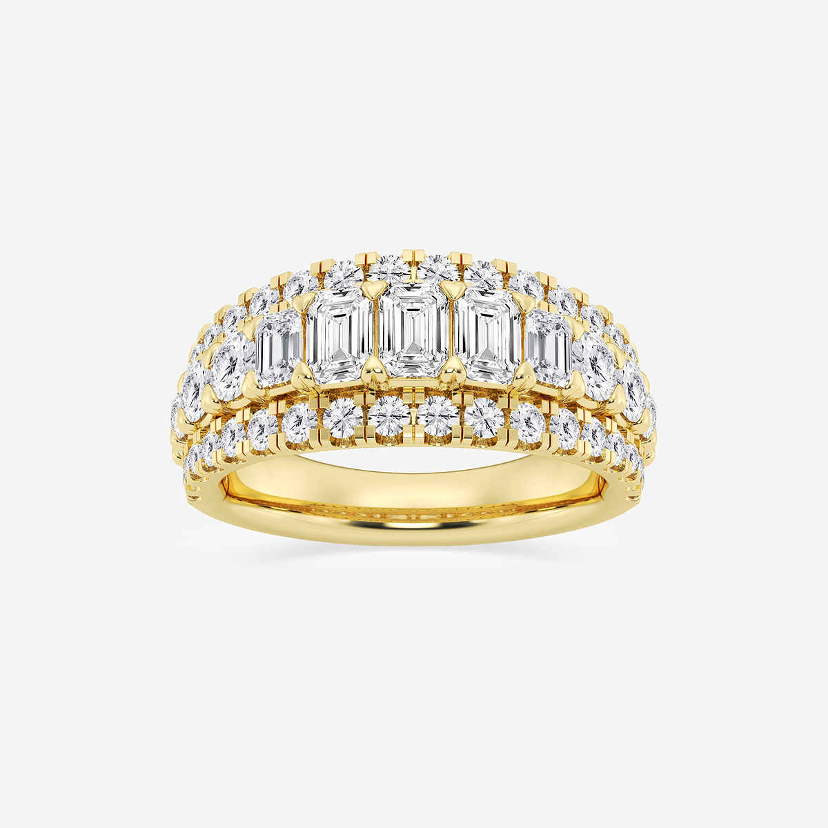 2 1/2 ctw Emerald and Round Lab Grown Diamond Band