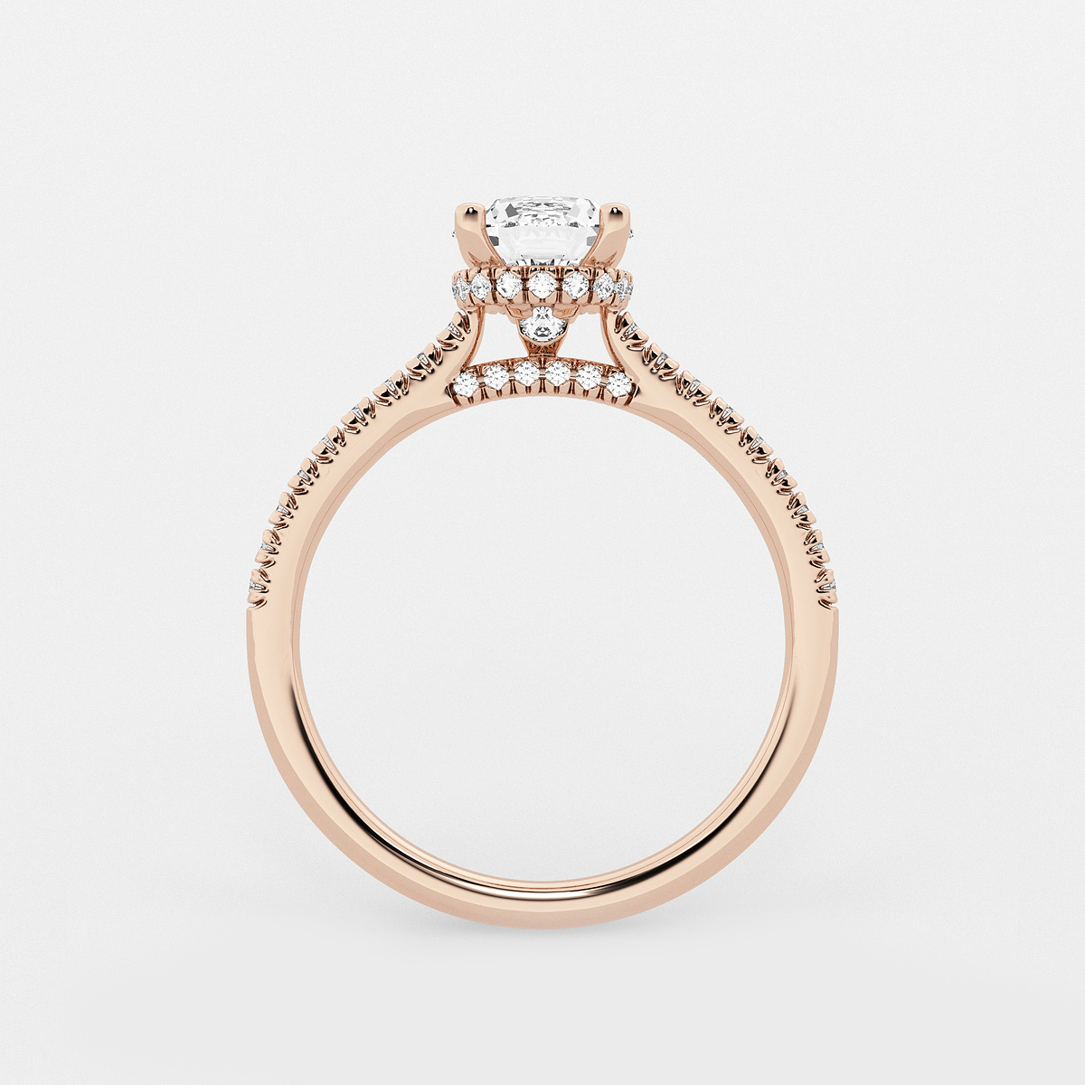 Additional Image 1 for  1 1/3 ctw Round Lab Grown Diamond Hidden Halo Engagement Ring