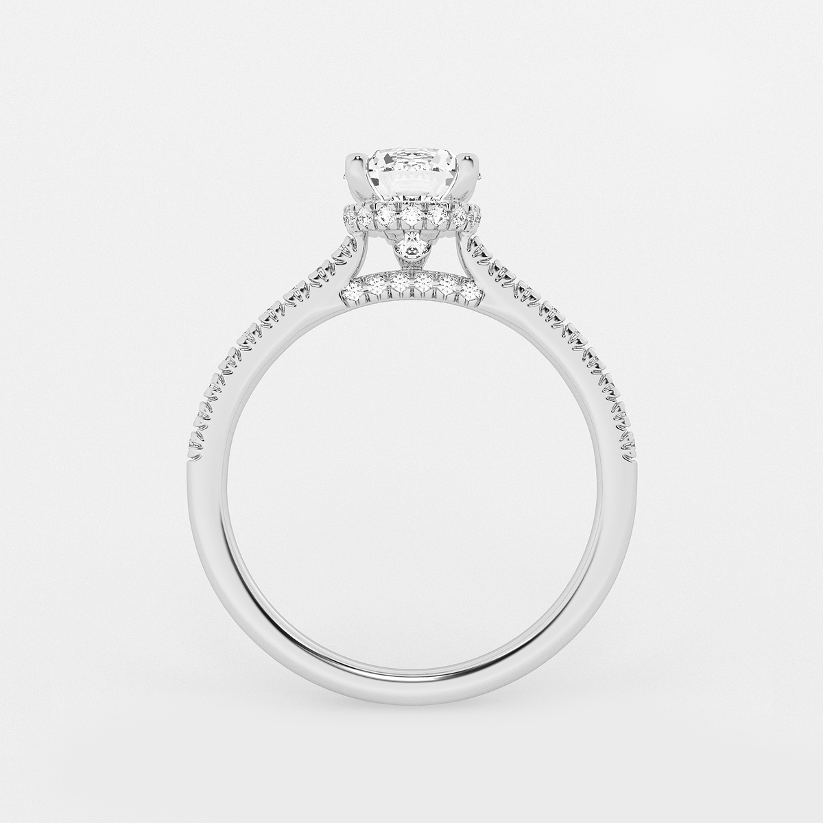 Additional Image 1 for  1 1/3 ctw Round Lab Grown Diamond Hidden Halo Engagement Ring