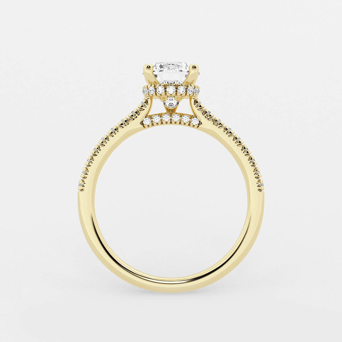 Additional Image 1 for  1 1/3 ctw Round Lab Grown Diamond Hidden Halo Engagement Ring